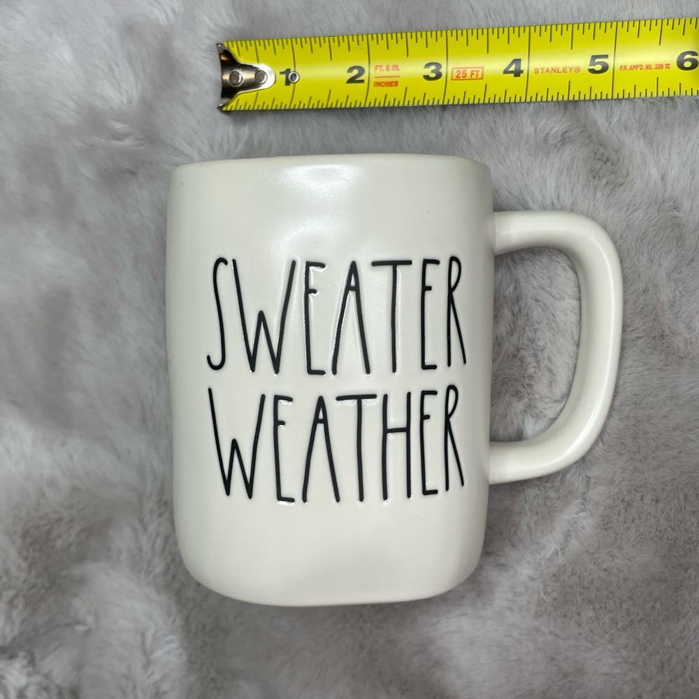 *NEW* Rae Dunn "SWEATER WEATHER" Mug, Burgundy Interior *Never Used* - Picture 5 of 8